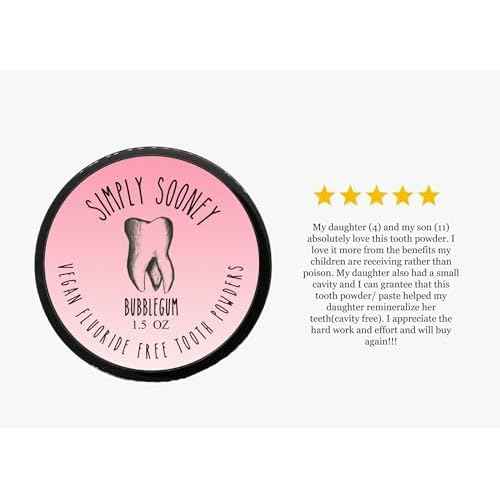 Simply Sooney Remineralizing Vegan Mineral Tooth Powder I Bubblegum Formula for Kids I Natural Whitening I Stronger Teeth 1.5oz (1.5 oz jar)