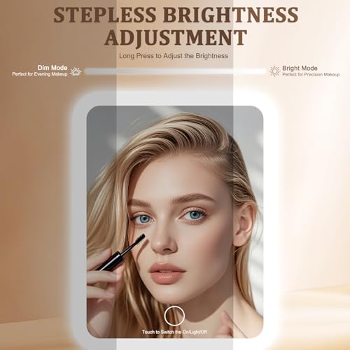 Portable Lighted Travel Makeup Mirror with 72 LEDs - Dimmable & Adjustable