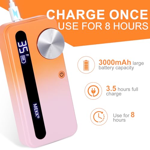 MEKK Professional Nail Drill 35000RPM E-File for Acrylic & Gel Nails - Orange-Pink