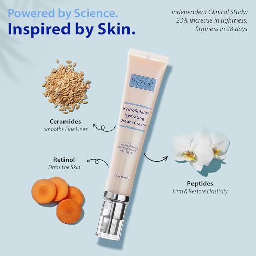 Dr. Denese HydroShield Dream Cream 1.7 oz ? Advanced Moisturizer with Ceramides, Retinol and Peptides for Smooth Radiant Skin, Improved Elasticity and Deep Hydration ? Doctor Developed, Cruelty Free