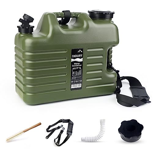 5 Gallon Water Jug, Camping Water Container BPA Free Water Storage with Spigot No Leakage Portable Emergency Water Tank for Outdoor Hiking Camping Picnic Supplies Green