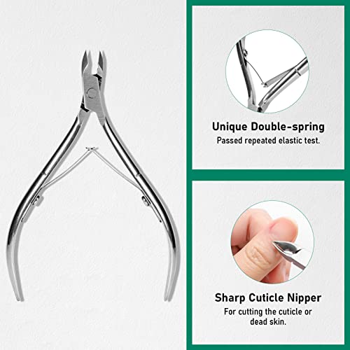 XIFEPFR Cuticle Remover Kit, Cuticle Remover Cream, Cuticle Trimmer, Cuticle Pusher, Cuticle Nipper, Professional Cuticle Remover Tools Set, Stainless Steel Manicure Tools with 15ml Cuticle Softener