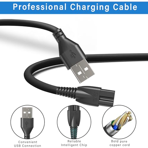 Charger for Meridian Grooming Electric Shaver Trimmer, Replacement Charger Cord Charging Cable Compatible with Meridian, 5V Power Cord Adapter