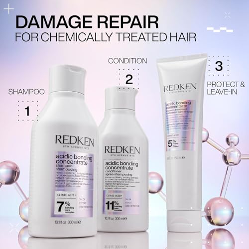 Redken Acidic Bonding Concentrate Conditioner For Damaged Hair Repair - Strengthens and Repairs Weak and Brittle Hair, Sulfate-Free, With Citric Acid