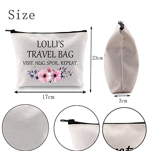 POFULL Grandma Lolli Gift Lolli To Be Gift Lolli¡¯s Travel Bag Visit Hug Spoil Repeat Travel Cosmetic Pouch (Lolli¡¯s Travel Bag)
