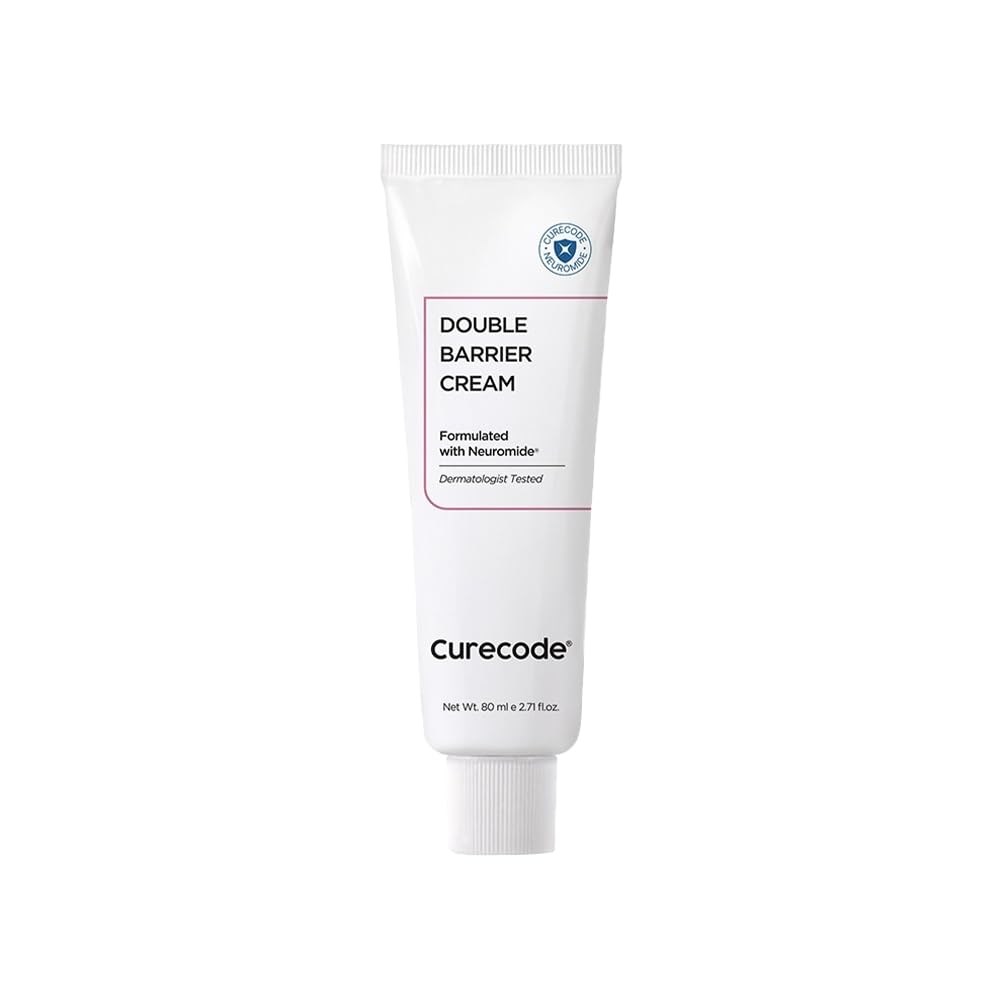 CURECODE Double Barrier Cream 80ml (2.71 Fl Oz) Korean Skin-Biome Science with Neuromide, Encourages Ceramide, Soothes Sensitive & Dry Skin, Strengthen and Repair Skin Barrier EWG verified