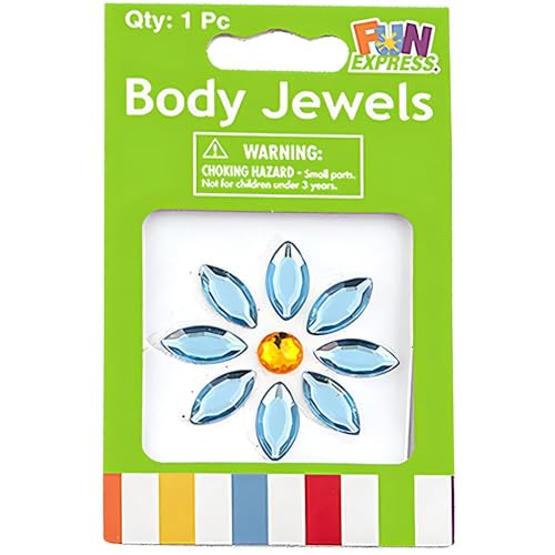 Assorted Body Jewels Stickers - 12 Pack Self-Adhesive