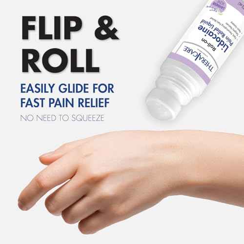TheraCare 4% Lidocaine Roll-On | Soothing Lavender Scent | OTC Strength | Pain Relief Liquid | 2.5 oz. 73 mL | Topical Anesthetic