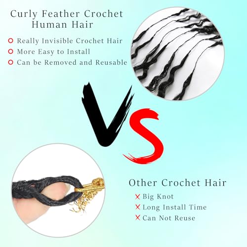Deep Wave Crochet Hair 14" 100g Human Hair 80 Strands
