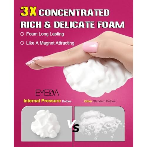 EMEDA Whipped Lash Shampoo Kit, Deep Cleanser Foam, 100ml Lash Cleaning Kit with Brush, Cleanser for Extension & Cluster & Strips Eyelash, Salon & Home Use Supplies (Unscented)