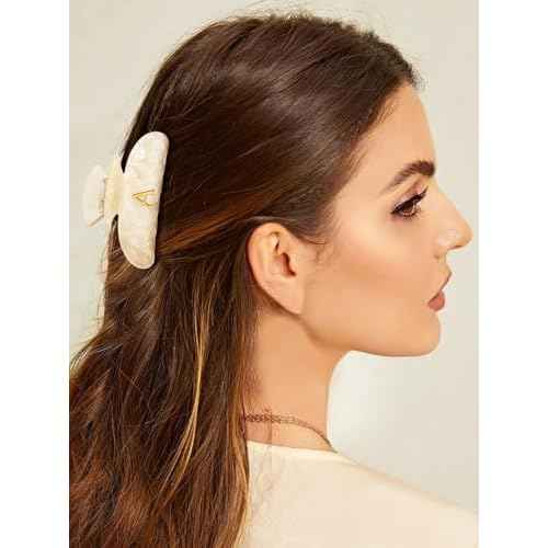 LILIE&WHITE Acrylic Letter Hair Clips For Women Stylish A Monogram Hair Claw Alphabet Hair Clip Fashion Glitter Claw Clips Elegant And Durable Hair Accessory Large Hair Clips A