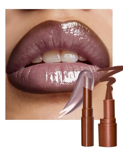 Brown Matte Lip Liner & Nude Glitter Lipstick Combo Set