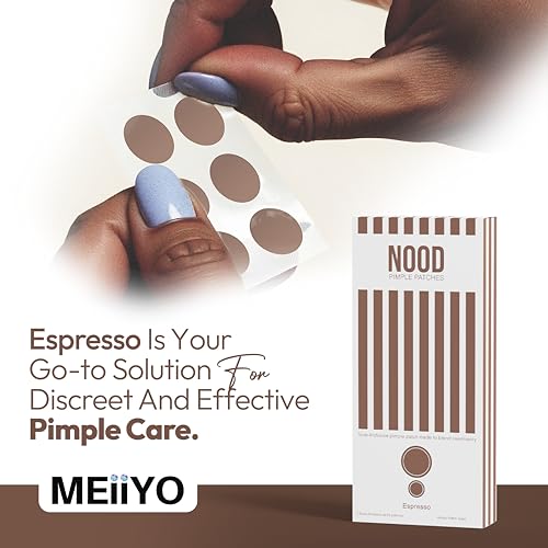 NOOD Pimple Patch ? Skin-Tone Matching, Ultra-Thin & Breathable Hydrocolloid | Discreet Pimple Coverage & Fast Healing | 20 Patches in 2 Sizes (Espresso)