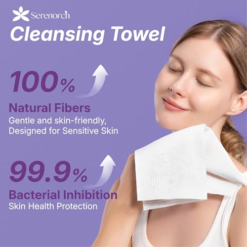 Disposable Face Towels, 10" x 12", Ultra Thick Face Towelettes for Sensitive Skin, Extra Soft Makeup Remover Dry Wipes, 600 Count