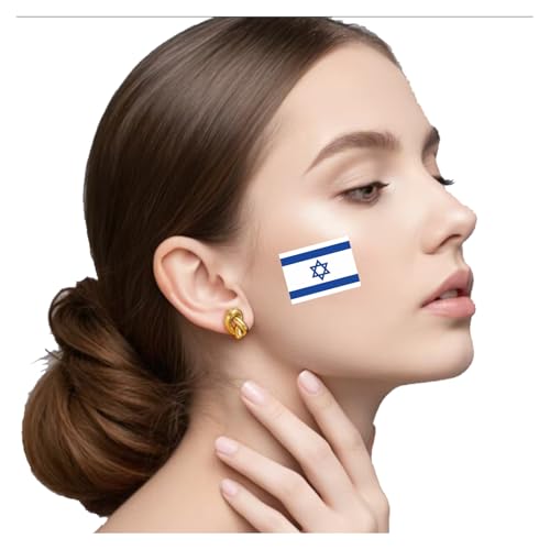 30 Israel Flag Temporary Tattoos - Pre-Cut Face Stickers