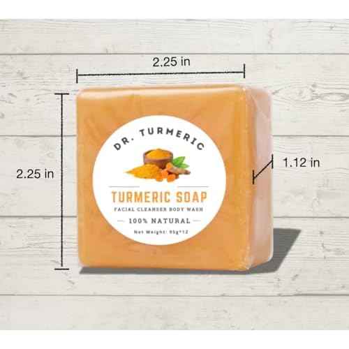 Turmeric Soap Bar | Face & Body Cleanser | Moisturizing | Lathering | Deep Cleansing | Evens Skin Tone | Refreshing Scent | Radiant Skin | 3 count pack of 1|