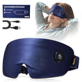 Facemoon Navy Blue Heated Eye Mask for Dry Eyes, Cordless Moist Heat, 3 Settings