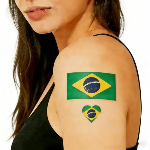 10Pcs World Cup Flag Face Tattoos - Waterproof Temporary Stickers
