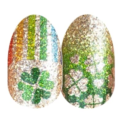 Clover Takeover - Color Street Nail Strips, Gold & Green (FDG310)