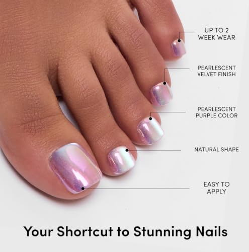 Glamnetic Pearlescent Purple Velvet Press On Toenails - 32 Set