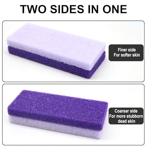 Purple Foot Pumice Stone 2 Pack for Callus Removal - Double Sided Pedicure Tool
