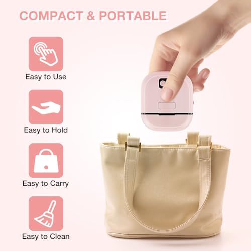 AOOWU Pink Electric Nail Clippers with 3 Speeds & LED Light, Rechargeable Manicure & Pedicure Trimmer for Seniors & Adults