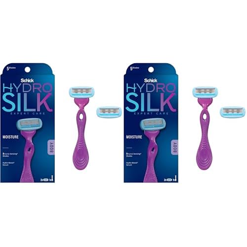 Schick Hydro Silk Razor for Women With 2 Moisturizing Blade Refills (Pack of 2)