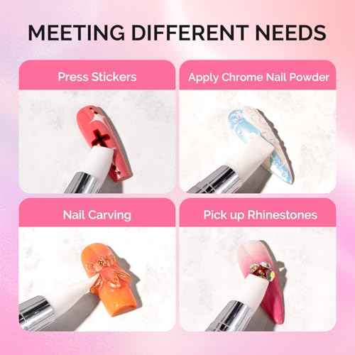 MelodySusie 5 Pcs Nail Art Sculpture Pen Acrylic Dual Tipped Brushes for Resin Nail Art Tools for Design Foil Carving Drawing Effect Shaping