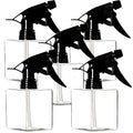 Youngever 5 Pack Empty Plastic Spray Bottles, Square Spray Bottles for Hair and Cleaning Solutions (12 Ounce)