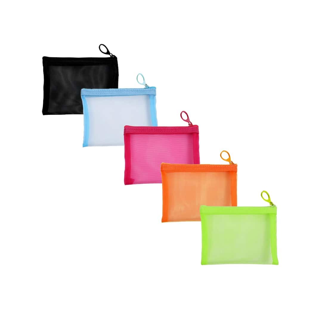 ZSlactp 5 Pack Small Mesh Zipper Pouch Bags for Purse, Size 5" x 4" Travel Pouches for Daily Toiletries, Mini Mesh Bags with Zipper, Purse Organizer Pouches Insert (5" x 4")