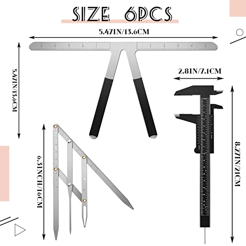 Flutesan 6-Piece Eyebrow Measuring Ruler – Microblading Golden Ratio Tool