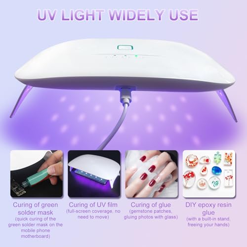 48W UV LED Nail Lamp Dryer for Gel Polish, Resin & Nail Art - Folding & USB Charging