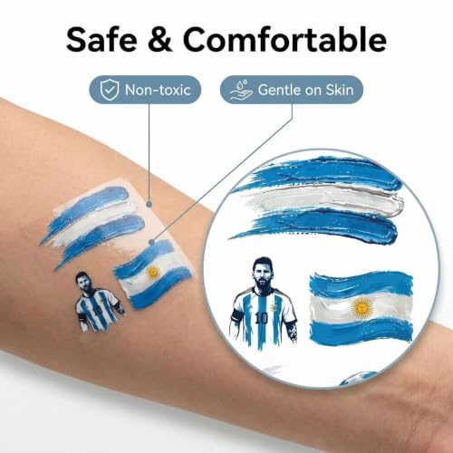 Jimmyxqw Soccer Face Temporary Tattoos Sheets - 8 Styles, Waterproof Sports Decals