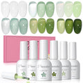 PEACECOLOR Green Jelly Gel Polish Set - 6 Colors 10ML