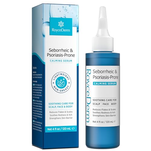 Roycederm Calming Serum for Seborrheic & Psoriasis-Prone Skin - Itch, Redness & Flaking Relief, Multi-Area Scalp & Body Treatment