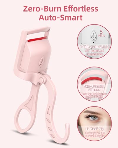 Heated Eyelash Curler - 5s Fast Heat, 24H Curl, Type-C Charge