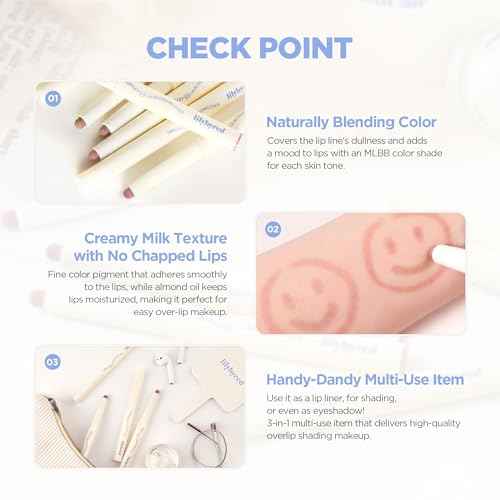 lilybyred Smiley Lip Blending Stick | Korean 3-in-1 Multi-Use Lip Liner, Smooth Creamy Texture, Long-Lasting Matte Finish, Soft Blur Effect, Precision Contour Pencil, 0.028 oz. (01 Grin with Me)