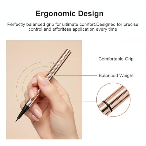 Liquid Eyeliner 2 Pack - Black Matte, Ultra Fine Tip, Waterproof