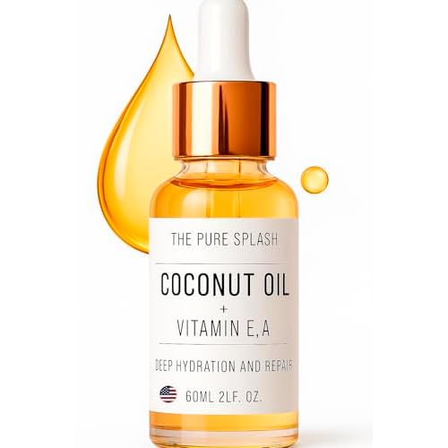 Coconut Oil with Vitamins E and A ? Deep Hydration & Skin Nourishment | Lightweight, Non-Greasy Formula for Face, Body & Hair | 60ml