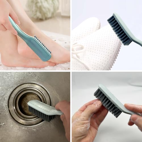Handle Grip Foot Brush Two Sided Nail Brush Fingernail Scrub Brush Hand Cleaning Brushes Soft Stiff Bristles Nails Toes Scrubber for Men Women Kids,8 PCS