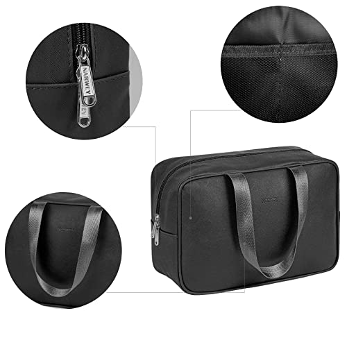 Large Black Toiletry Bag for Women - Travel Makeup Organizer