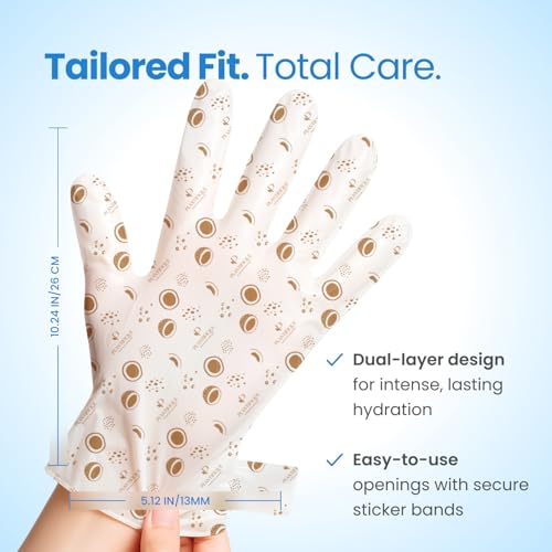 PLANTIFIQUE Korean Hand Mask Moisturizing Gloves for Dry Hands - 4 Pairs