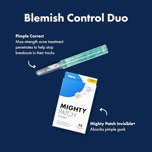 Mighty Patch Invisible+ Daytime Acne Pimple Patch, 72 Count