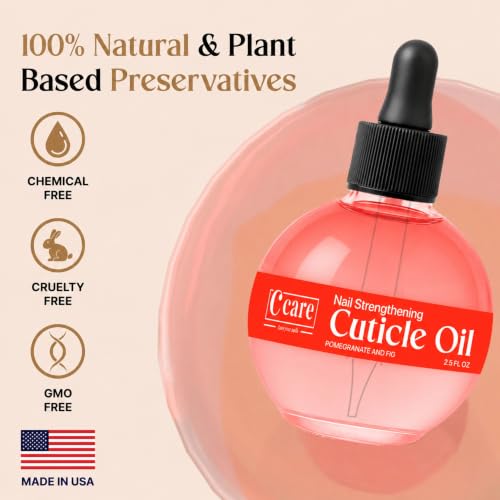 C CARE Pomegranate & Fig Cuticle Oil 2.5oz - Nourishing Nail & Cuticle Moisturizer
