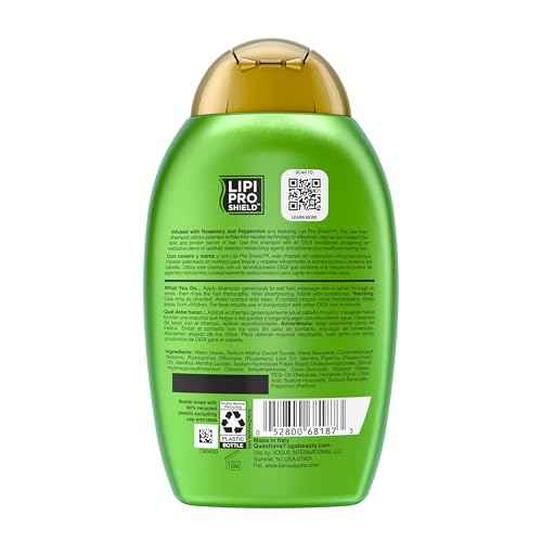 OGX Clarifying Strength + Rosemary Mint Shampoo, Clarifying Shampoo for Oily Hair Visibly Helps Remove Oil & Residue to Clear Away Buildup, Sulfate-Free Surfactants, 13 fl. oz
