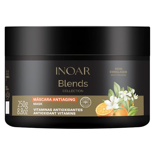 Inoar Blends Mask with Vitamin C & Argan Oil Moisturizing Hair Treatment for Dry Hair, Vegan & Cruelty-Free, 8.8 Fl Oz