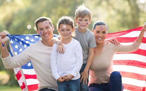 288 Patriotic Temporary Tattoos - 48 Designs, Glow in Dark