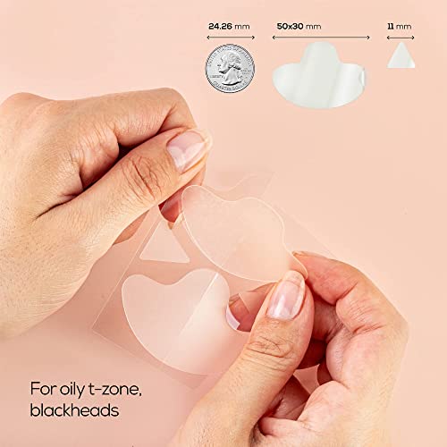 HANHOO T-Zone Pore Patch | Hydrocolloid Nose Patches | For Blackheads & Clogged Pores | Fits Nose, Chin, and Forehead | Cruelty-free and Vegan | 8 Patch Count - 4 Pore Patches + 4 Triangle Patches