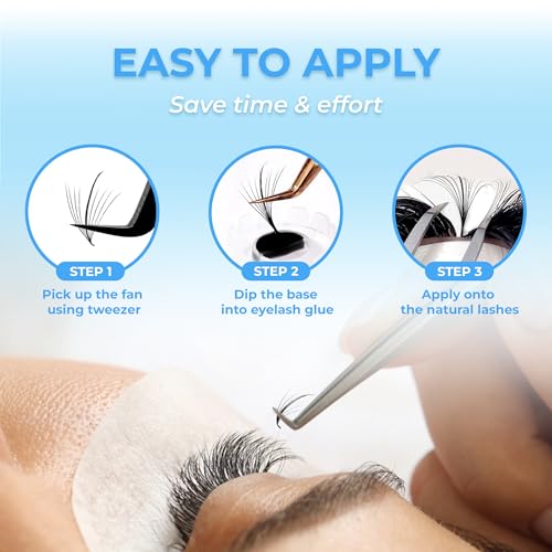 TEGAN LASH 500 Wispy Premade Fans Eyelash Extensions 7D-15mm