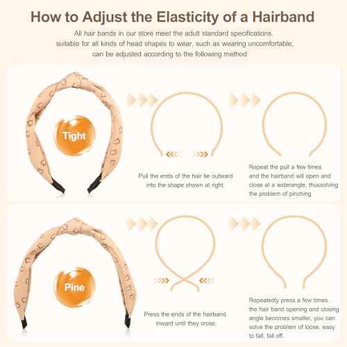 Headbands for Women Girls - 6PCS Stylish Top Knotted Headbands - Knotted Headband for Women - Head Bands Wide Hairband Hair Accessories